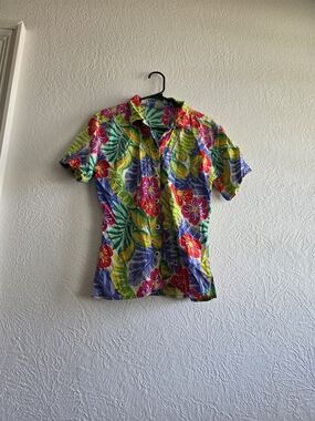 Casual Men's Tropical Floral Button-Down Shirt - Multicolor